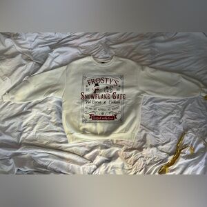 SHEIN Frosty's Snowflake Cafe Cream white pullover -  Size XS (never been worn)